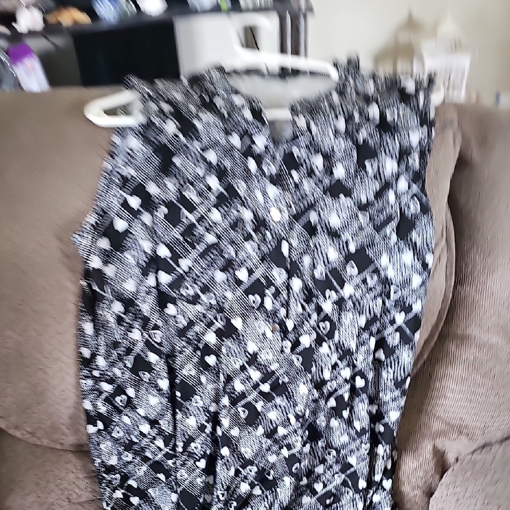 Ava & Grace Black and White Heart Dress